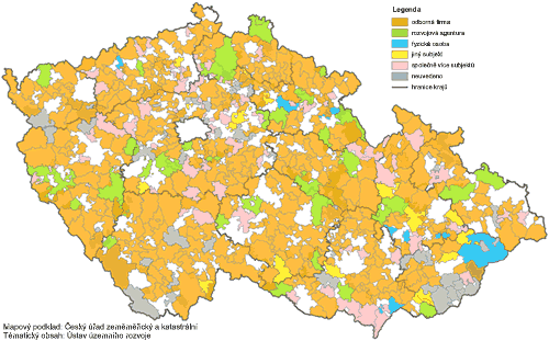 Kartogram  1: Právní forma mikroregionů v ČR (větší obraz 100 kB)