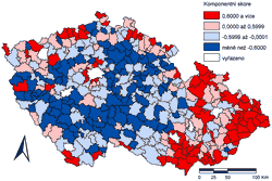 Obr. 1. Územní rozložení komponenty Velikost