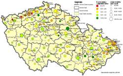 Obr. 2. Komplexní funkční velikost měst v ČR s počtem obyvatel 10 000 a více