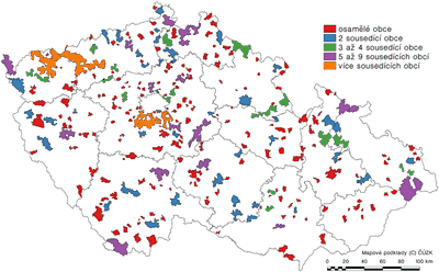 Počet sousedících obcí s místním koefeicientem