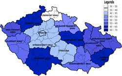 Bankroty v přepočtu na 10 000 obchodních společností v roce 2012
