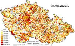 Intenzita bytové výstavby v roce 2012 podle obcí ve správních obvodech ORP