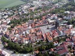 Chrudim – Historické město roku 2013 (letecký pohled na historické centrum města)