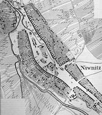 Mapa Nivnice ze stabilního katastru (1827)