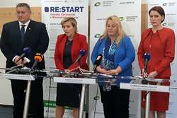 Záběr z tiskové konference o Programu RE:START