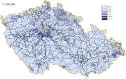 Počet objektů druhého bydlení (rekreační chaty a chalupy) na km2